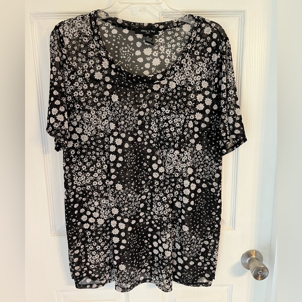 Adele & May plus Semi Sheer Mesh top
